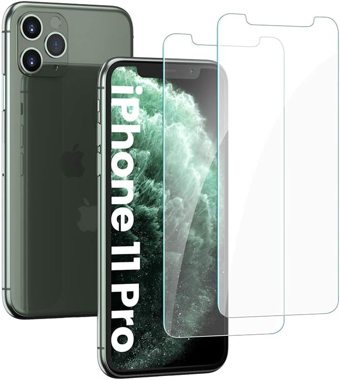 UGREEN 2 Pack iPhone 11 Pro/X/XS Screen Protector 5.8 Inch with Alignment Frame Easy Installation, Bubble Free, HD Clear, Scratch Resistant, Anti-Fingerprint, Tempered Glass Film for iPhone 11 Pro (Copy)