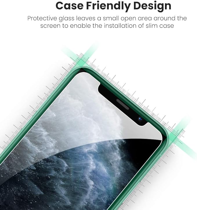 UGREEN 2 Pack iPhone 11 Pro/X/XS Screen Protector 5.8 Inch with Alignment Frame Easy Installation, Bubble Free, HD Clear, Scratch Resistant, Anti-Fingerprint, Tempered Glass Film for iPhone 11 Pro